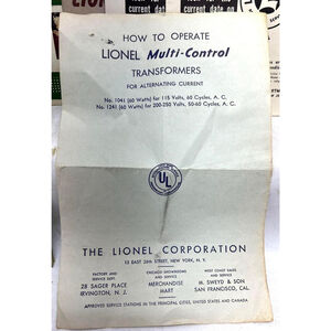How to Operate Lionel Multi-Control Transformers for Alternating Current